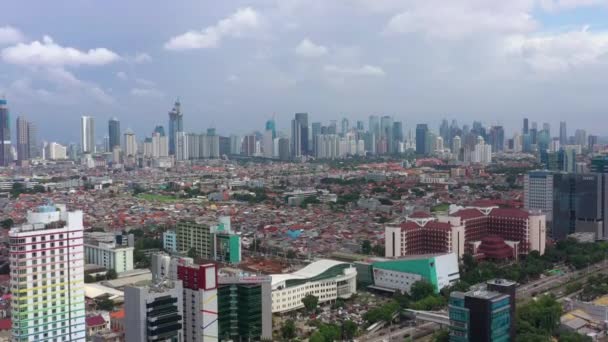 Jakarta Indonezja Marca 2020 Piękny Panoramiczny Krajobraz Miasta Jakarta Nowoczesnymi — Wideo stockowe
