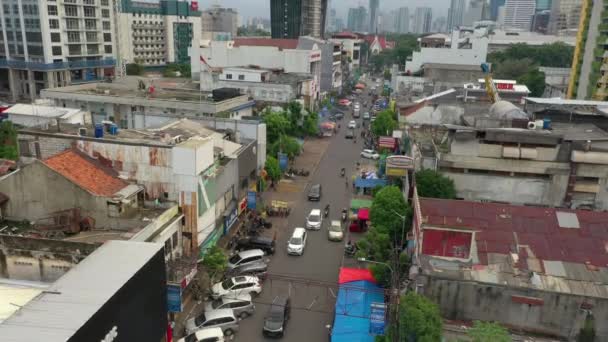 Jakarta Indonésie Mars 2020 Jakarta City Traffic Images Aériennes — Video