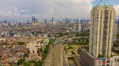 Gündüz vakti Bangalore City Trafiği Sokak Meydanı Panorama 4k Hindistan