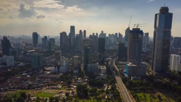 Día Tiempo Bangalore Tráfico Ciudad Plaza Tráfico Aéreo Panorámico Hacia — Vídeo de stock