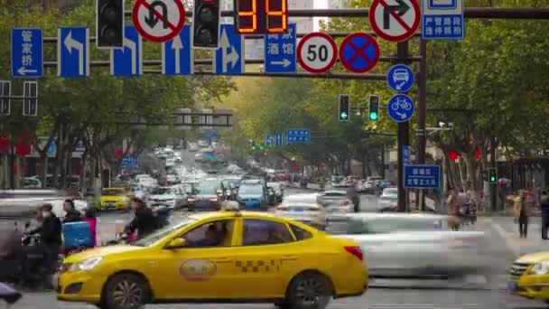 Dagtid Flygning Över Nanjing Stadstrafik Timelapse Antenn Panorama Bilder — Stockvideo