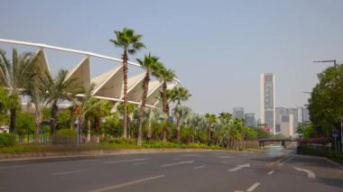Gündüz vakti Guangzhou Endüstriyel Şehir Havası Panoraması. 4k zaman dilimi Çin porseleni
