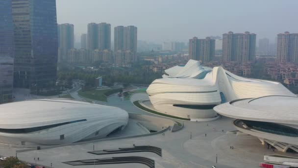 长沙市名城国际文化艺术中心滨江湾空中全景4K中国 — 图库视频影像