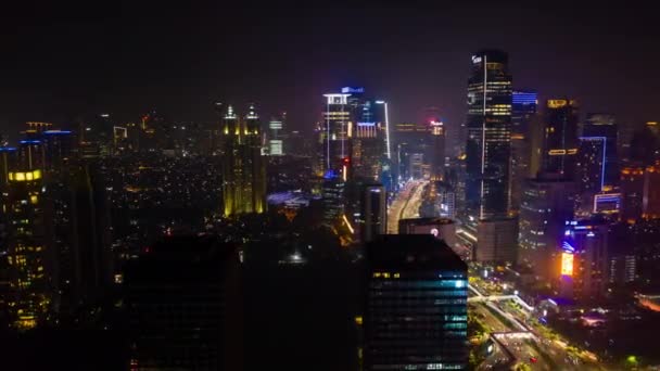 Gece Aydınlatma Bangalore Şehir Trafik Caddesi Kare Panorama Hindistan — Stok video