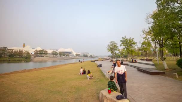 Dag Tid Changsha Centrum Trångt Trafik Gata Vägskäl Antenn Timelapse — Stockvideo