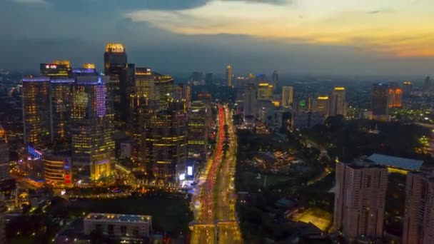 Illuminazione Notturna Bangalore Città Traffico Strada Piazza Aerea Topdown Panorama — Video Stock