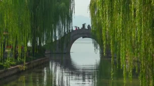 Päivän Aika Hangzhou Kaupungin Keskusta Liikenne Ilmapanoraama Timelapse Kiina — kuvapankkivideo