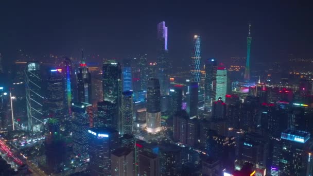 Gece Vakti Guangzhou Endüstriyel Şehir Havası Panoraması Çin Porseleni — Stok video