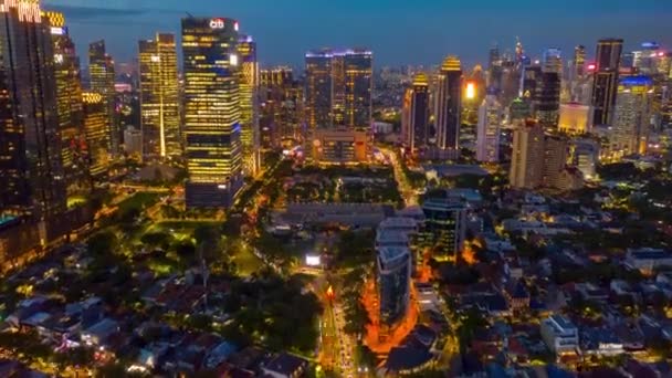 Illuminazione Notturna Bangalore Città Traffico Strada Piazza Aerea Topdown Panorama — Video Stock