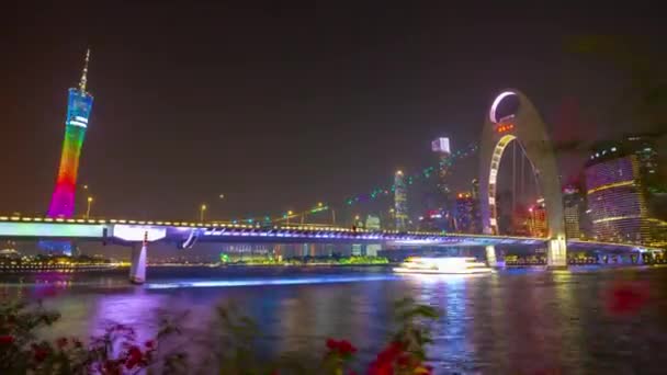 Guangzhou Jan Guangzhou Canton Tower Guangzhou China Colorful Day Time — Stock Video