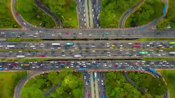 昼間のバンガロール市交通通り広場空中トップダウンパノラマ India — ストック動画