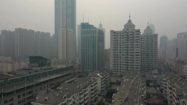 Hora Dia Qingdao Cidade Centro Aéreo Panorama China — Vídeo de Stock