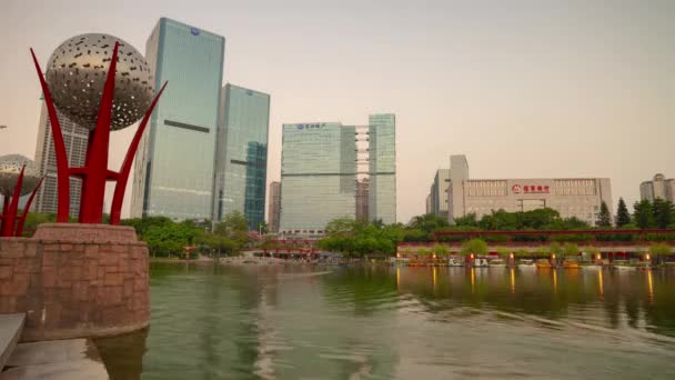 Día Hora Guangzhou Paisaje Urbano Industrial Panorama Aéreo Timelapse Metraje — Vídeos de Stock