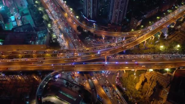 Noční Guangzhou Průmyslové Město Letecké Panorama Timelapse Video Porcelán — Stock video