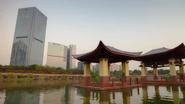 Giorno Guangzhou Paesaggio Urbano Industriale Panorama Aereo Timelapse Filmati Cina — Video Stock