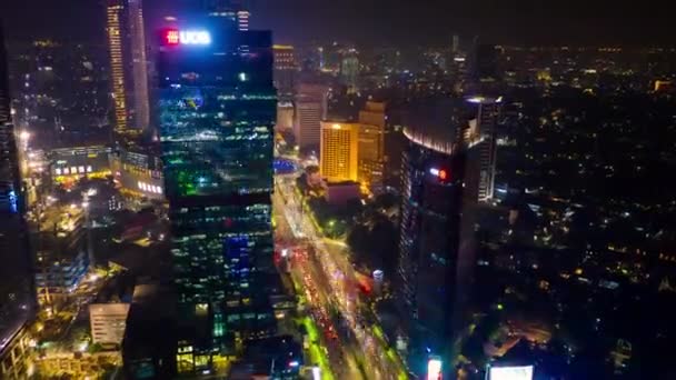 Ночное Освещение Бангалор Городской Трафик Улица Площади Воздушной Сверху Вниз — стоковое видео