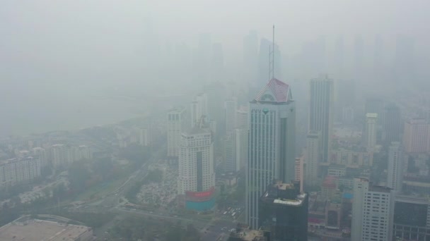 Hora Del Día Qingdao Ciudad Centro Panorama Aéreo China — Vídeos de Stock