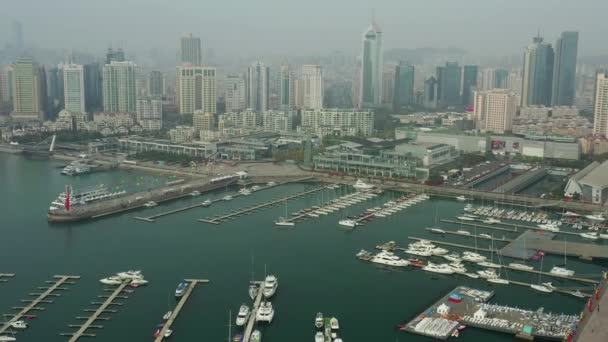 대도시 칭다오 Qingdao 대공중 대파노라마 차이나 — 비디오