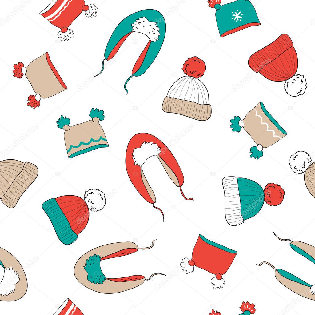 Seamless pattern with hats