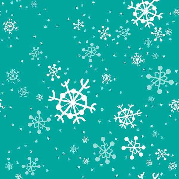 Patrón sin costuras de copos de nieve — Vector de stock