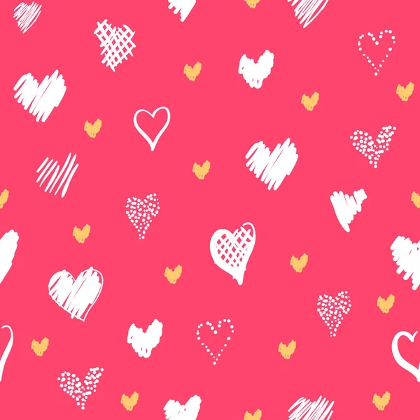 Romantiskt mönster med hjärtan — Stock vektor