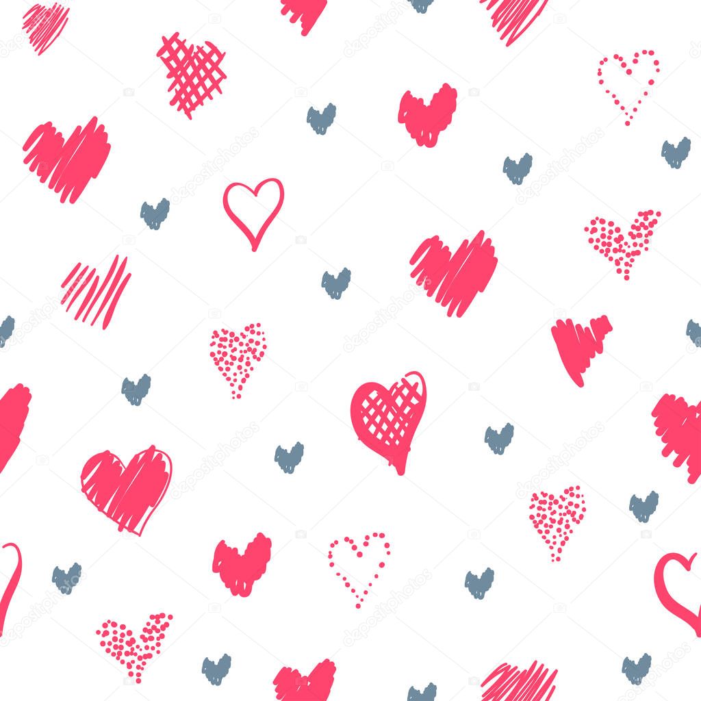 Romantic pattern with hearts