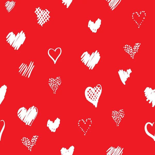 Patrón romántico con corazones . — Vector de stock