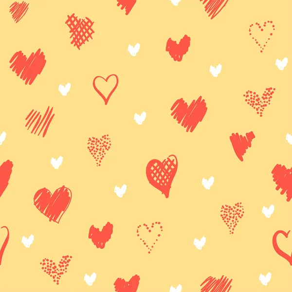 Patrón romántico con corazones — Vector de stock