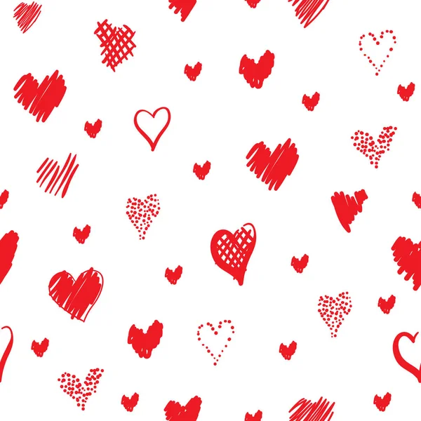 Patrón romántico con corazones — Vector de stock