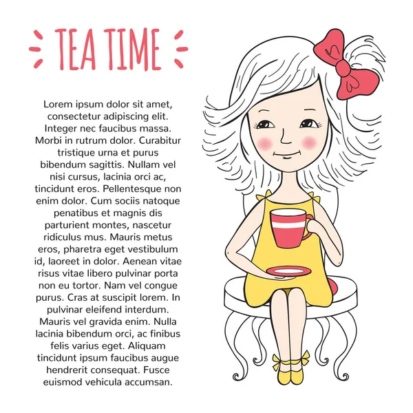 Plantilla de tiempo té — Vector de stock