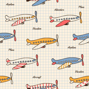 Dikişsiz desen defter sayfası.