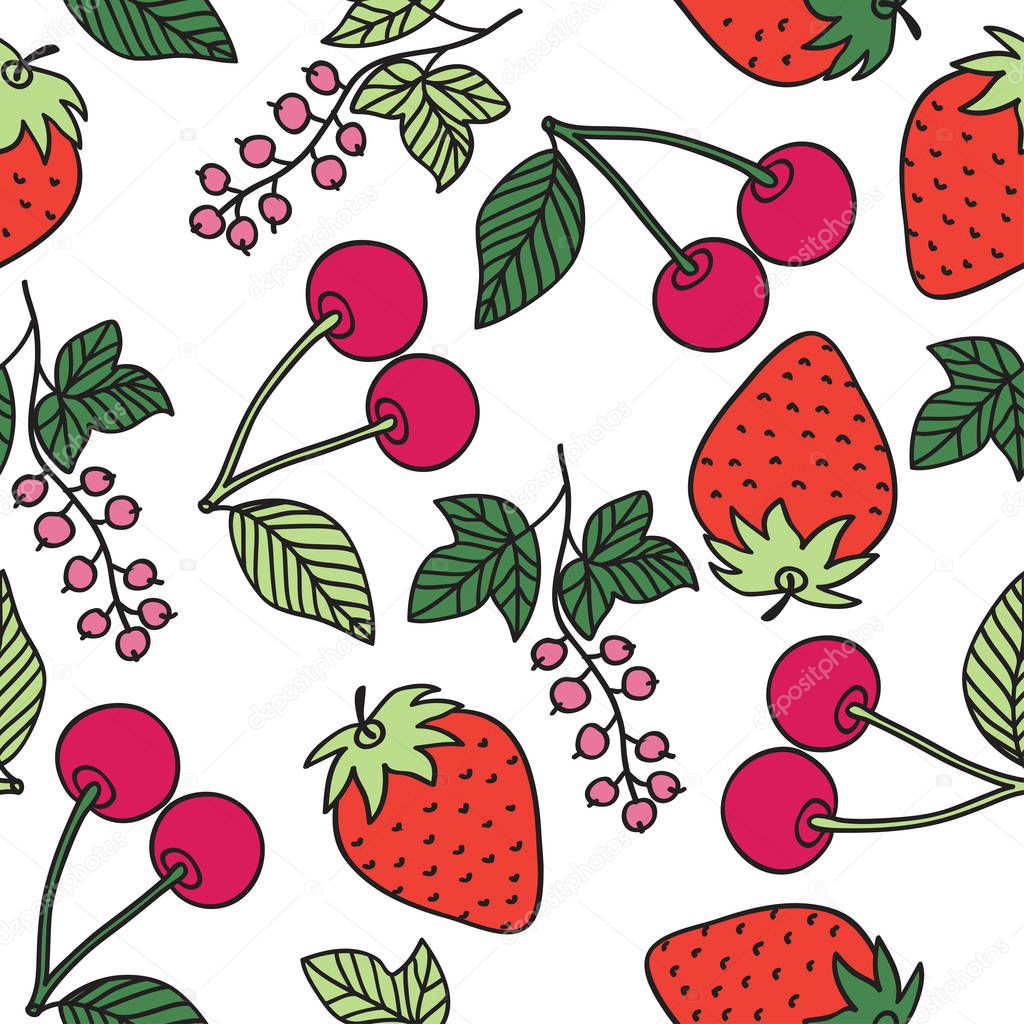Juicy berries seamless pattern