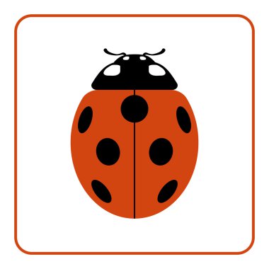 Uğur böceği kırmızı çizgi film simgesi gerçekçi