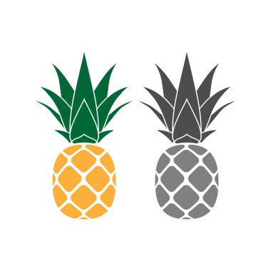 ananas sarı gri Icons set