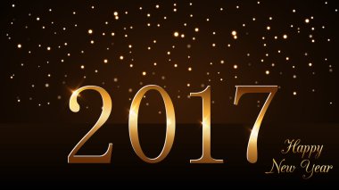 Mutlu yeni yıl arka plan altın yağmur