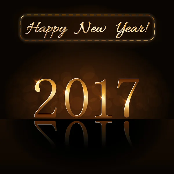 Szczęśliwego nowego roku tło złoto 2017 — Wektor stockowy