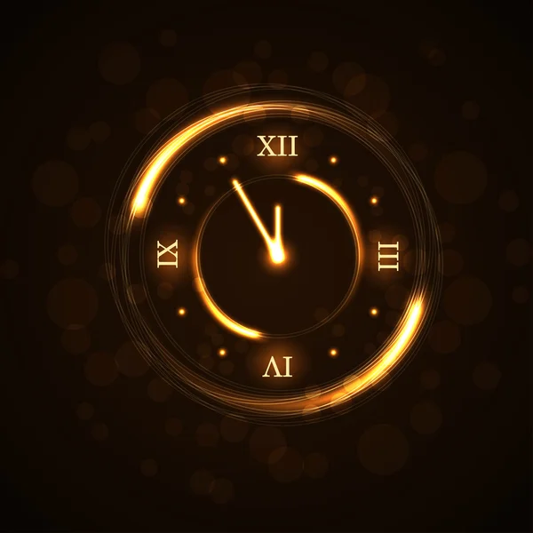 Щасливий новий рік фон золотий годинник — стоковий вектор