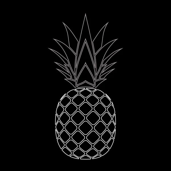菠萝剪影图标 — 图库矢量图片