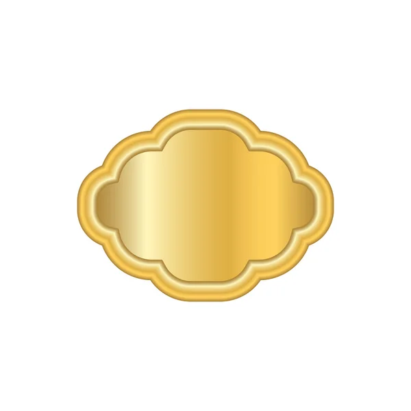 Zlatý rám. Krásný jednoduchý zlatý design bílá — Stockový vektor