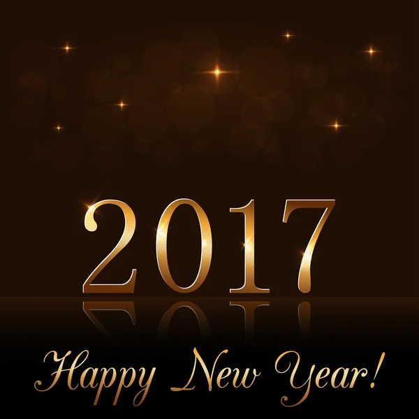 Happy New Year background gold 2017 — Stock Vector