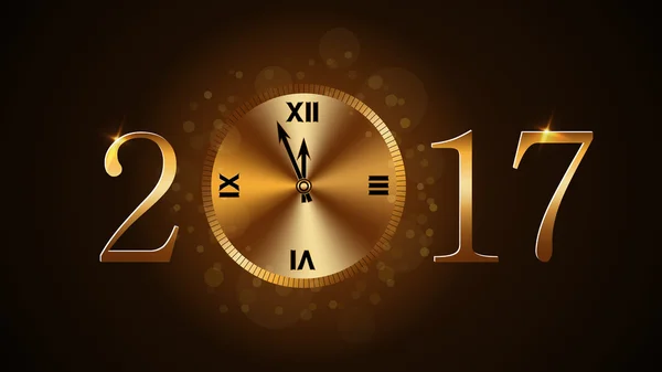 Happy New Year clock — Stock Vector