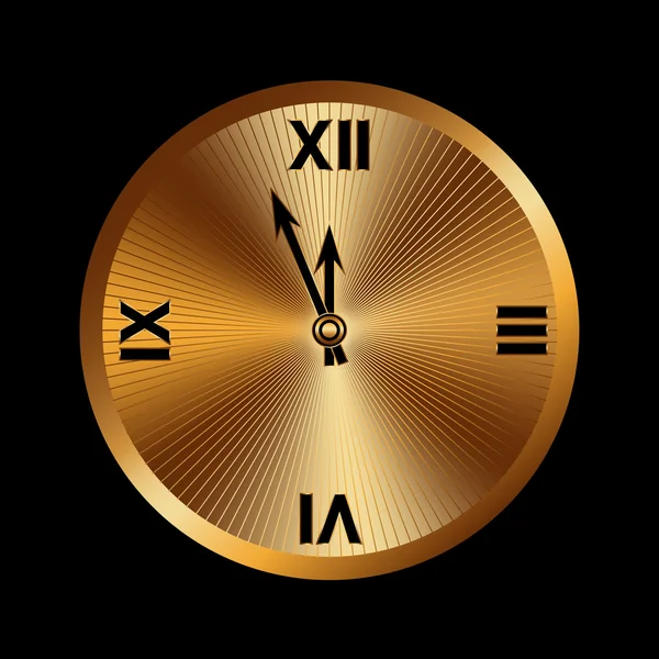 Щасливий новий рік фон золотий годинник — стоковий вектор