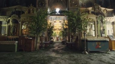 Ortodoks Kilisesi. bir görünüm içinde. Altar ve simgeler