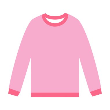 Pembe kazak (Kazak). Kazak siluet - yalıtılmış nesne. Moda tasarım vektör öğesi. Basit ve minimalist. Vektör çizim.