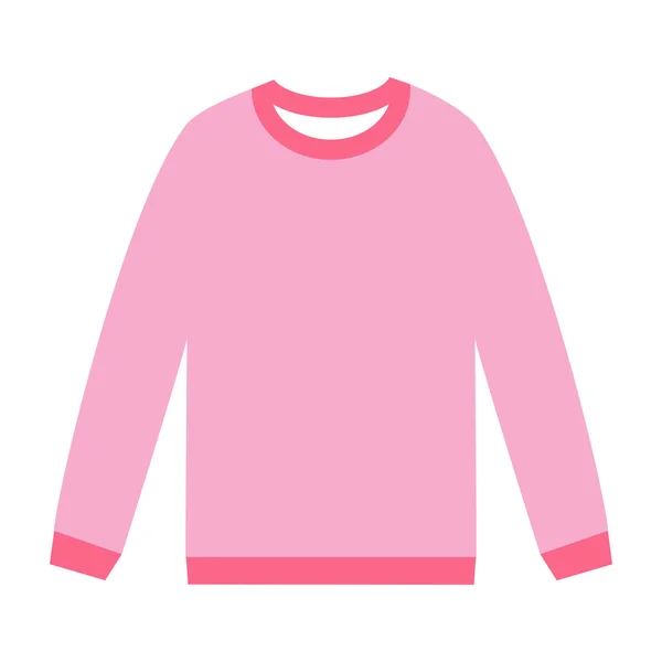 Pink sweater (sweatshirt). Sweater silhouette - isolated object. Fashion design vector element. Simple and minimalistic. Vector illustration. — Stock Vector