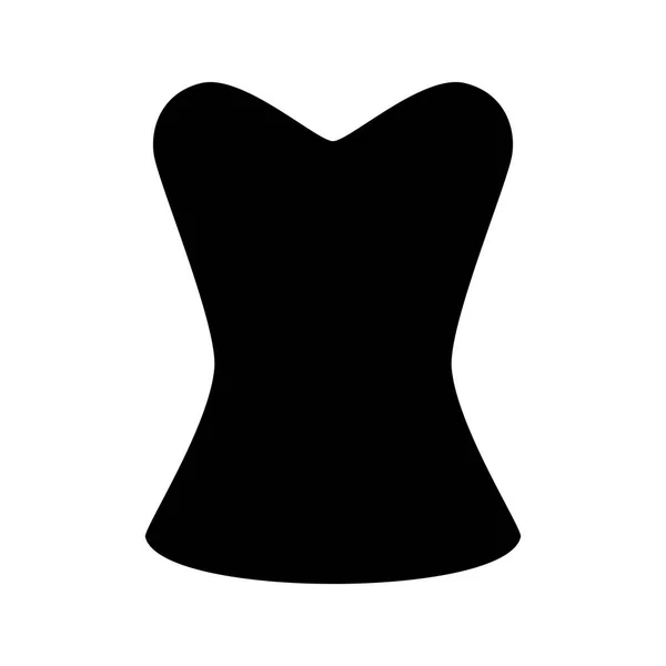 Silueta de corsé de mujer. Simple y minimalista. Estilo plano. El corsete negro femenino - el elemento de la moda. Ilustración vectorial . — Archivo Imágenes Vectoriales