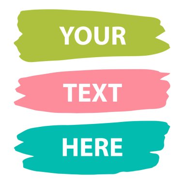 Şablon tasarım - fırça darbeleri. Metniniz için yaratıcı sanatsal tasarım şablonu. Renkli poster tasarım. Vektör çizim.