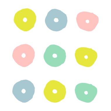 Çok renkli stilize çiçekler. Vektör çizim.