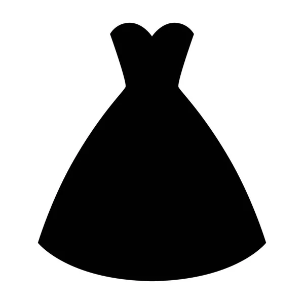 Vrouw bruiloft jurk silhouet. Eenvoudige en elegante vrouw mode jurk. Vectorillustratie. — Stockvector