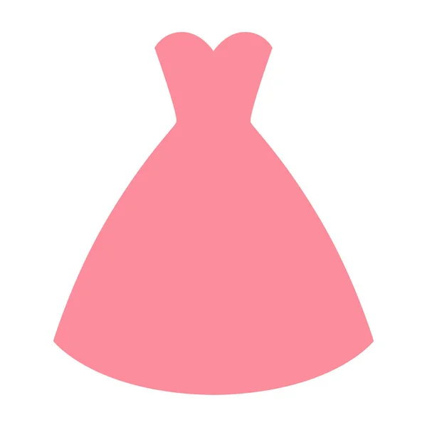女性のピンクのドレスのシルエット。シンプルでエレガントな女性のファッションのドレス。ベクトル図. — ストックベクタ